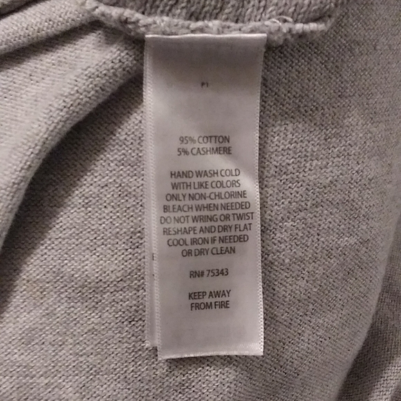 Tahari luxe cotton Cashmere Blend Duster Open Dolman Cardigan size small Gray - Picture 3 of 6